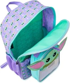 Disney Star Wars - Baby Yoda - Rugtas - Rugzak - Backpack - Paars - Groen - The Mandalorian - Inclusief Lunchtas - Afneembaar - Tweedelig - Glitter - Glamour - Pailletten - Eyecatcher - Back To School - Kinderen - Meisjes - Cadeau -Tassen Kortingen Winkel 1011x1200 1