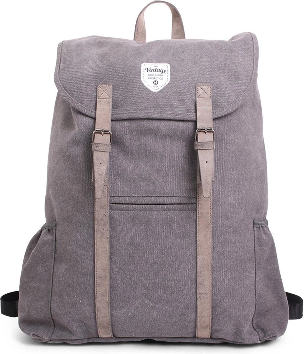 Norländer Vintage Canvas Rugzak Adventurer Grijs 4 Norländer Vintage Canvas Rugzak Adventurer Grijs - Afbeelding 2
