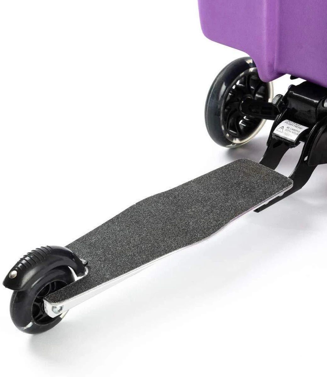 Kinderstep | Reiskoffer Met Wielen - FDBW - Koffer Kinderen | Paarse Eenhoorn | Step Met 3 Wielen - Bouncy Box 50 Kilo 40x20x25 Cm + Nekkussen Vliegtuig 6 Kinderstep | Reiskoffer Met Wielen - FDBW - Koffer Kinderen | Paarse Eenhoorn | Step Met 3 Wielen - Bouncy Box 50 Kilo 40x20x25 Cm + Nekkussen Vliegtuig - Afbeelding 4