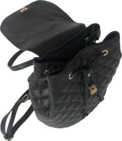 TOUTESTBELLE - Leren Dames Rugzak Quilted Gestikt Ruit Met Extra Vak - Dames - Leer - Zwart -Tassen Kortingen Winkel 1040x1200 3