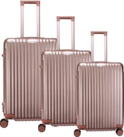 Royal Swiss - Kofferset - Cijferslot- Lichtgewicht Koffer - 4 Wielen- Rosé Gold -Tassen Kortingen Winkel 1087x1200