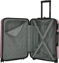 Enrico Benetti Koffer / Trolley / Reiskoffer - 65 X 41 X 25 Cm - 68 Liter - ABS - Maat M - Louisville - Roze -Tassen Kortingen Winkel 1135x1200