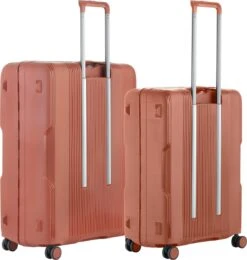 CarryOn Protector Luxe Kofferset - TSA Trolleyset M+L Formaat Met Kliksloten - Terra -Tassen Kortingen Winkel 1138x1200