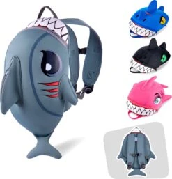 Crazy Safety - Rugzak - Grijze Haai - Medium - Verstelbaar