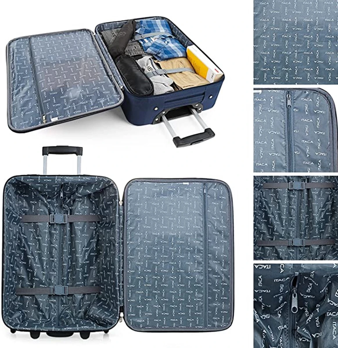 NaSK - Suitcase - Klein Reis Koffer - Met Wielen - Hand Koffer 55x40x20 Met Telescoopsteel - Lichtgewicht Cabin Max Hanbagage Luggage Met TSA-cijferslot - Carry On Suitcase In 55cm 4 NaSK - Suitcase - Klein Reis Koffer - Met Wielen - Hand Koffer 55x40x20 Met Telescoopsteel - Lichtgewicht Cabin Max Hanbagage Luggage Met TSA-cijferslot - Carry On Suitcase In 55cm - Afbeelding 2