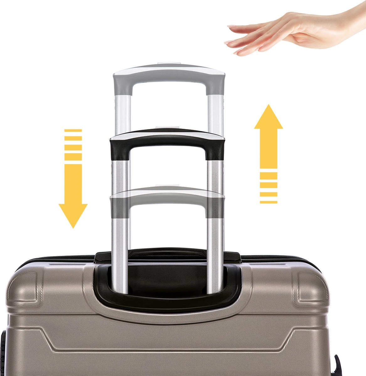 Merax 3-delig Kofferset Met TSA Slot - Trolleyset ABS 40L, 70L & 110 Liter - Goud 4 Merax 3-delig Kofferset Met TSA Slot - Trolleyset ABS 40L, 70L & 110 Liter - Goud - Afbeelding 2