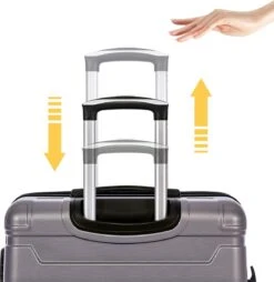 Merax 3-delig Kofferset Met TSA Slot - Trolleyset ABS 40L, 70L & 110 Liter - Grijs -Tassen Kortingen Winkel 1167x1200 2