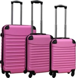 Travelerz Kofferset 3 Delig Met Wielen En Cijferslot - Handbagage Koffers - ABS - Licht Roze