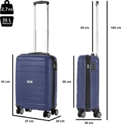 TravelZ Big Bars Handbagagekoffer 55cm Met TSA-slot - Ultrasterk - Blauw -Tassen Kortingen Winkel 1176x1200 1