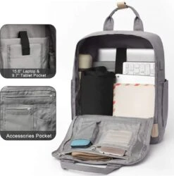 Merkloos Veran Rugtas - Rugzak - 30 Liter - 15,6" Laptopvak - Boekentas - Vintage - Heren - Dames - Laptop - School - Boekentas - Grijs -Tassen Kortingen Winkel 1184x1200 3