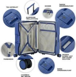 CarryOn Protector Luxe 2-delige Kofferset - TSA Trolleyset Handbagage En Groot - Kliksloten - Ultralicht - Blauw -Tassen Kortingen Winkel 1189x1200 2