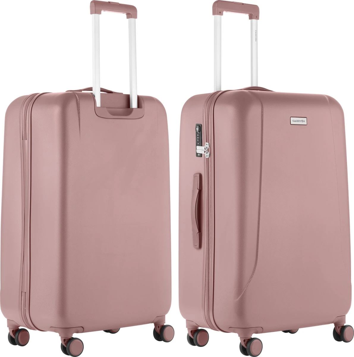 CarryOn Skyhopper Reiskoffer - 78cm TSA Trolley Met OKOBAN - Dubbele Wielen - Old Pink 4 CarryOn Skyhopper Reiskoffer - 78cm TSA Trolley Met OKOBAN - Dubbele Wielen - Old Pink - Afbeelding 2