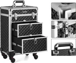 Cosmetic Case Trolley - Professionele Make-up Case - Kapperskoffer Met 4 Uitneembare Wielen -Tassen Kortingen Winkel 1200x1003