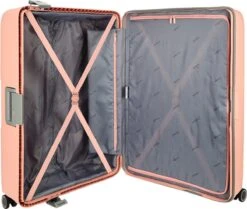 Decent Handbagage Koffer / Trolley / Reiskoffer - 55 Cm - 38 Liter - Polypropyleen - On-Tour - Roze -Tassen Kortingen Winkel 1200x1013