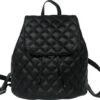 TOUTESTBELLE - Leren Dames Rugzak Quilted Gestikt Ruit Met Extra Vak - Dames - Leer - Zwart -Tassen Kortingen Winkel 1200x1045