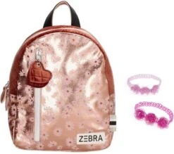 Zebra Rugzak Flower Gold Metalic (s) + Armbandje