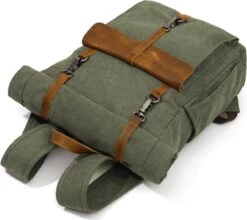 MORGNTAU - Ukiyo - Rugzak - Backpack - Groen - Canvas - Leer -Tassen Kortingen Winkel 1200x1068 1