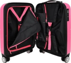 Decent Handbagage Koffer / Trolley / Reiskoffer - 50 Cm - 32 Liter - ABS - Neon-Fix - Roze -Tassen Kortingen Winkel 1200x1079