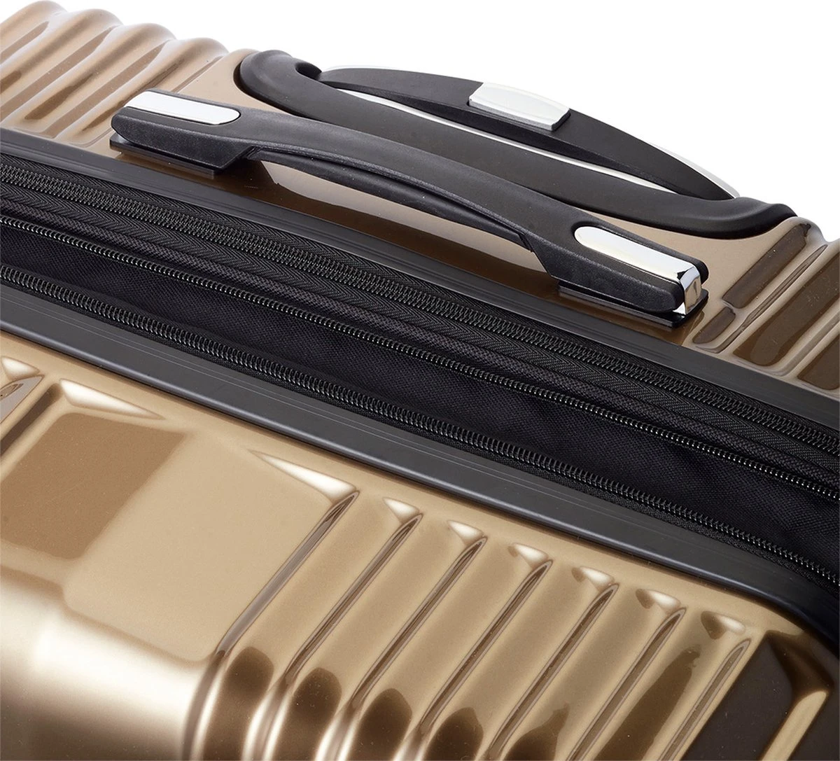 Tesla - Kofferset - 3-delig - 4 Wielen - Cijferslot - Goud 9 Tesla - Kofferset - 3-delig - 4 Wielen - Cijferslot - Goud - Afbeelding 7