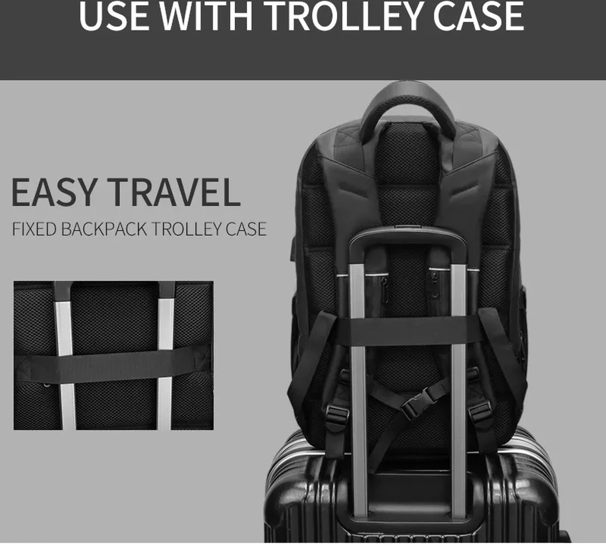 Eurcool Rugzak Mannen Multifunctionele Grote Capaciteit Mannelijke Mochila Tassen Usb-poort Opladen Laptop School Rugzakken 11 Eurcool Rugzak Mannen Multifunctionele Grote Capaciteit Mannelijke Mochila Tassen Usb-poort Opladen Laptop School Rugzakken - Afbeelding 9