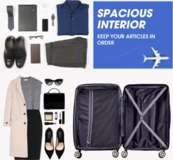 Merax 3-delig Kofferset Met TSA Slot - Trolleyset ABS 40L, 70L & 110 Liter - Blauw 13 Merax 3-delig Kofferset Met TSA Slot - Trolleyset ABS 40L, 70L & 110 Liter - Blauw -Tassen Kortingen Winkel 1200x1111