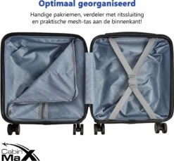 CabinMax Handbagage Koffer - Trolley 30L - Harde Reiskoffer - 45x36x20cm - Lichtgewicht - Groot Capaciteit - Endless Sea -Tassen Kortingen Winkel 1200x1111 5