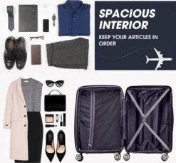 Merax 3-delig Kofferset Met TSA Slot - Trolleyset ABS 40L, 70L & 110 Liter - Grijs -Tassen Kortingen Winkel 1200x1111 7