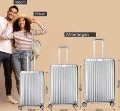 Royal Swiss - Reis Koffer - 76cm - Cijferslot- Lichtgewicht Koffer - 4 Wielen - Silver -Tassen Kortingen Winkel 1200x1114 14