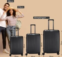 Royal Swiss - Reis Koffer - 76cm - Cijferslot- Lichtgewicht Koffer - 4 Wielen- Zwart -Tassen Kortingen Winkel 1200x1114 20