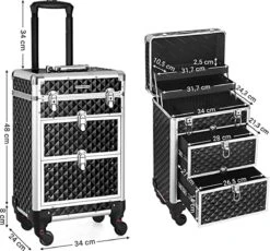 Cosmetic Case Trolley - Professionele Make-up Case - Kapperskoffer Met 4 Uitneembare Wielen -Tassen Kortingen Winkel 1200x1116