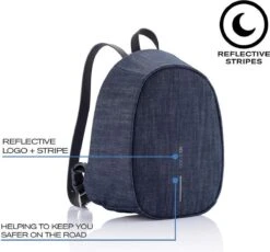 XD Design Elle Fashion Dames Anti-Diefstal Rugzak 6.5 Liter - Denim Blauw -Tassen Kortingen Winkel 1200x1118