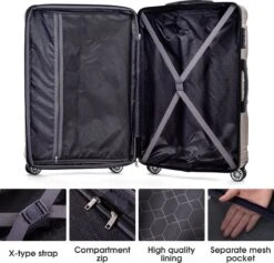 Merax 3-delig Kofferset Met TSA Slot - Trolleyset ABS 40L, 70L & 110 Liter - Goud 15 Merax 3-delig Kofferset Met TSA Slot - Trolleyset ABS 40L, 70L & 110 Liter - Goud -Tassen Kortingen Winkel 1200x1149 3