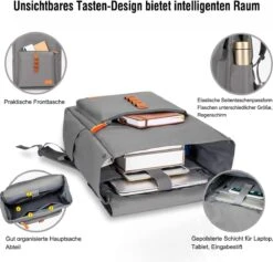 Rugzak Voor Dames En Meisjes, Waterdichte Retro Laptoprugzak Met 15,6 Inch Laptopvak, Modieuze Rugzak, Schoolrugzak Voor Business, Reizen, Vrije Tijd, Werk, School, Werk, Grijs -Tassen Kortingen Winkel 1200x1149 6