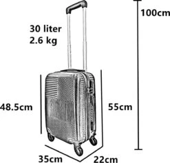 SB Travelbags Handbagage Koffer 55cm 4 Wielen Trolley - Blauw -Tassen Kortingen Winkel 1200x1150