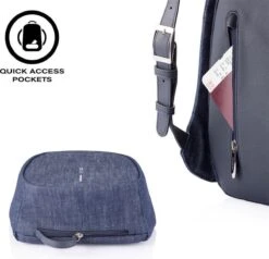 XD Design Elle Fashion Dames Anti-Diefstal Rugzak 6.5 Liter - Denim Blauw -Tassen Kortingen Winkel 1200x1157 3