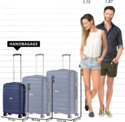TravelZ Big Bars Handbagagekoffer 55cm Met TSA-slot - Ultrasterk - Blauw -Tassen Kortingen Winkel 1200x1169 1