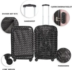 TravelZ Horizon Handbagagekoffer - 54cm Handbagage Trolley Met Gevoerde Binnenkant - Baby Roze -Tassen Kortingen Winkel 1200x1169 3