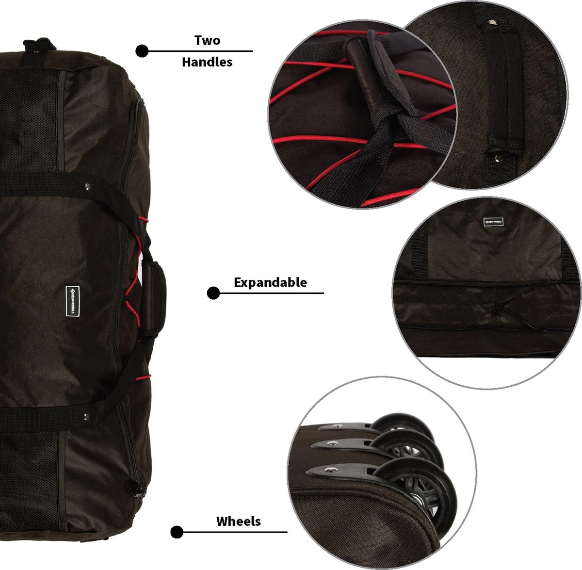 New Rebels Roll-able Trolley - Reistas - Weekendtas - Sporttas 80 Cm - Zwart 8 New Rebels Roll-able Trolley - Reistas - Weekendtas - Sporttas 80 Cm - Zwart - Afbeelding 6