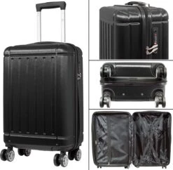 Travelsuitcase - Parma- Ruimbagage Reiskoffer - Polycarbonaat- Zwart - Hoogglans - Maat L / 93 Liter 11 Travelsuitcase - Parma- Ruimbagage Reiskoffer - Polycarbonaat- Zwart - Hoogglans - Maat L / 93 Liter -Tassen Kortingen Winkel 1200x1178