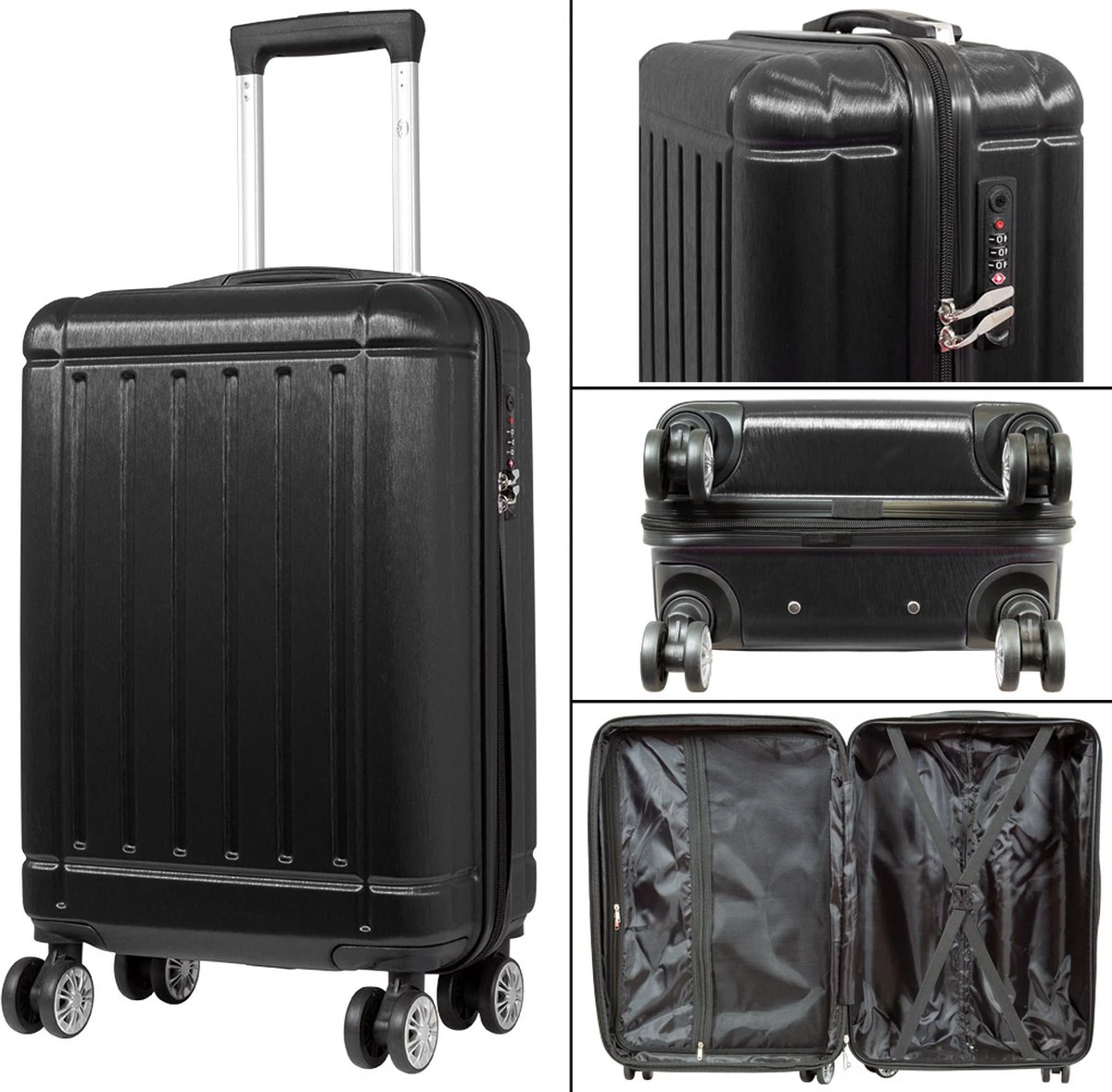 Travelsuitcase - Parma- Ruimbagage Reiskoffer - Polycarbonaat- Zwart - Hoogglans - Maat L / 93 Liter 7 Travelsuitcase - Parma- Ruimbagage Reiskoffer - Polycarbonaat- Zwart - Hoogglans - Maat L / 93 Liter - Afbeelding 5