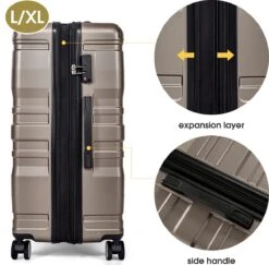 Merax 3-delig Kofferset Met TSA Slot - Trolleyset ABS 40L, 70L & 110 Liter - Goud 16 Merax 3-delig Kofferset Met TSA Slot - Trolleyset ABS 40L, 70L & 110 Liter - Goud -Tassen Kortingen Winkel 1200x1180 1