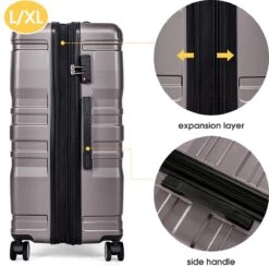 Merax 3-delig Kofferset Met TSA Slot - Trolleyset ABS 40L, 70L & 110 Liter - Grijs -Tassen Kortingen Winkel 1200x1186 2