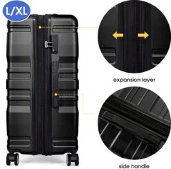 Merax 3-delig Kofferset Met TSA Slot - Trolleyset ABS 40L, 70L & 110 Liter - Zwart -Tassen Kortingen Winkel 1200x1186 3