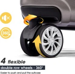 Merax 3-delig Kofferset Met TSA Slot - Trolleyset ABS 40L, 70L & 110 Liter - Grijs -Tassen Kortingen Winkel 1200x1195 6