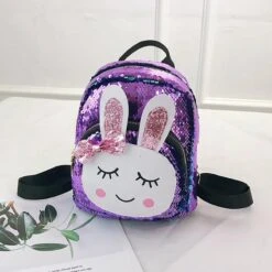Meisjes Rugtas - Schooltas - Meisjes Rugzak - Paars - 32X22 CM - School - Rugzak - Glitter - Konijntje - Pailletten - 3-8 Jaar - Tas - CADEAU TIP! -Tassen Kortingen Winkel 1200x1200 1059