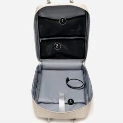 Merkloos Waterdichte Rugzak Inclusief Usb Oplaadstation - Laptoptas 15,6 Inch - Schooltas - Beige - Multifucntioneel -Tassen Kortingen Winkel 1200x1200 1196