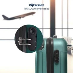 TRVLMORE Koffer - Handbagage - 54x36x20cm - 38L - Donkergroen 15 TRVLMORE Koffer - Handbagage - 54x36x20cm - 38L - Donkergroen -Tassen Kortingen Winkel 1200x1200 16