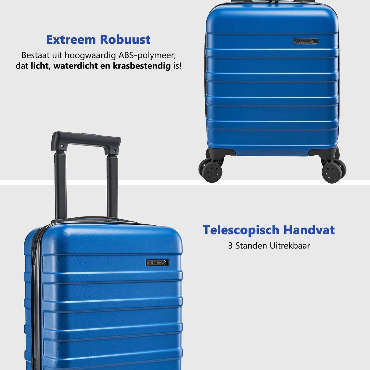 CabinMax Handbagage Koffer - Trolley 30L - Harde Reiskoffer - 45x36x20cm - Lichtgewicht - Groot Capaciteit - Aegean Blue 6 CabinMax Handbagage Koffer - Trolley 30L - Harde Reiskoffer - 45x36x20cm - Lichtgewicht - Groot Capaciteit - Aegean Blue - Afbeelding 4