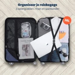 TRVLMORE Koffer - Handbagage - 54x36x20cm - 38L - Donkergroen 16 TRVLMORE Koffer - Handbagage - 54x36x20cm - 38L - Donkergroen -Tassen Kortingen Winkel 1200x1200 17