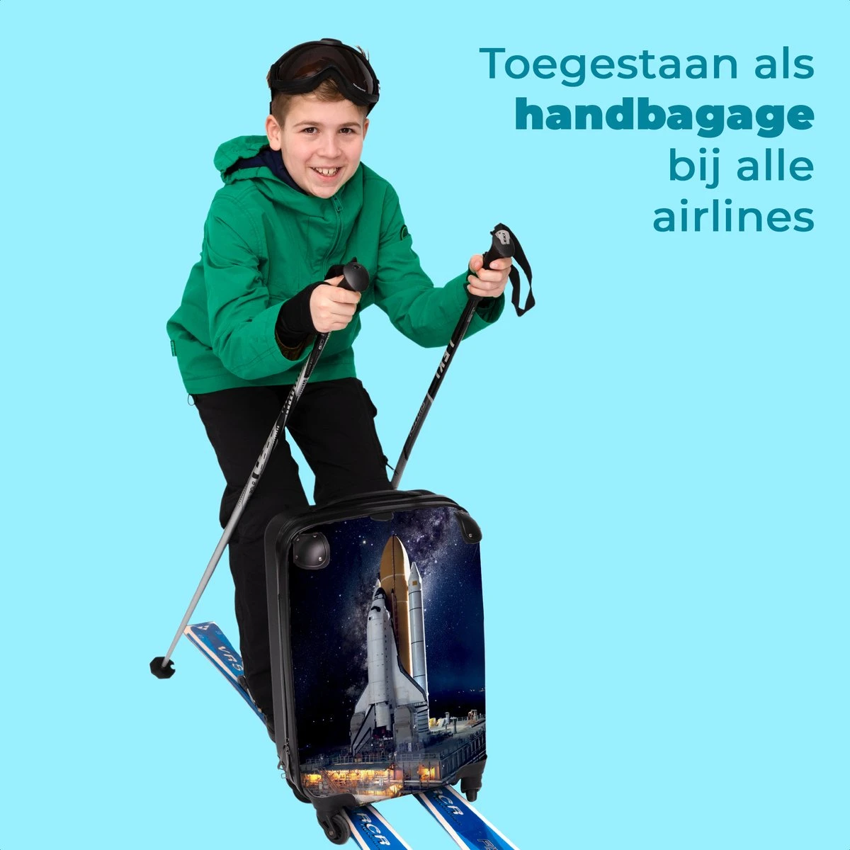 NoBoringSuitcases.com® Koffer - Ruimte - Spaceshuttle - Raket - Jongens - Past Binnen 55x40x20 Cm En 55x35x25 Cm - Handbagage - Trolley - Fotokoffer - Cabin Size - Print 7 NoBoringSuitcases.com® Koffer - Ruimte - Spaceshuttle - Raket - Jongens - Past Binnen 55x40x20 Cm En 55x35x25 Cm - Handbagage - Trolley - Fotokoffer - Cabin Size - Print - Afbeelding 5